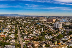 aerial view of Inglewood, CA